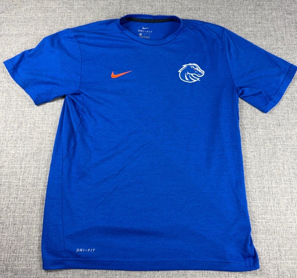 Nike Boise State Broncos Dri-FIT Shirt Mens M Blue NCAA Football Swoosh